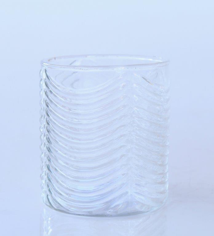 Small Wavey Glass Votive
